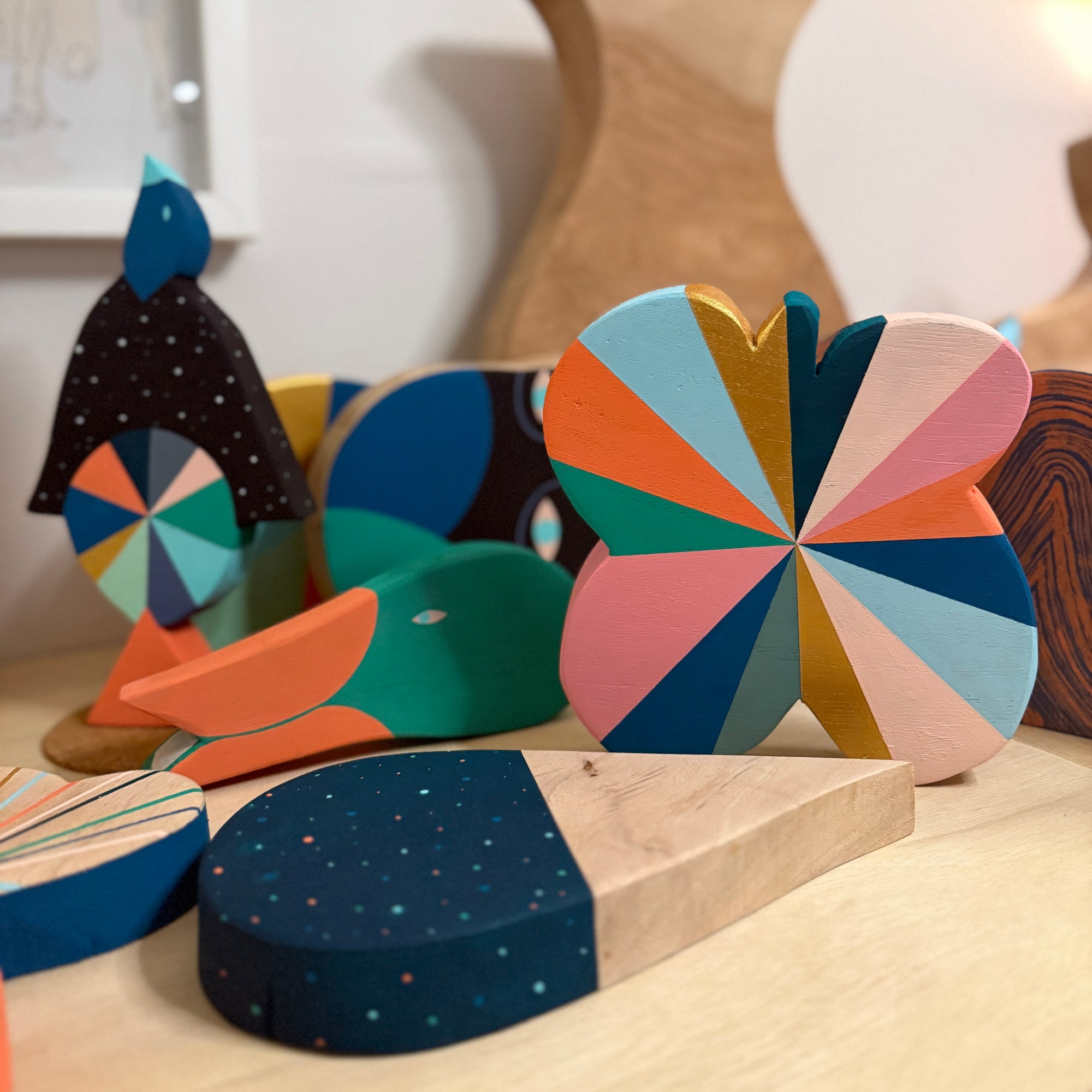 Mama butterfly - Pecan Wood Art Object